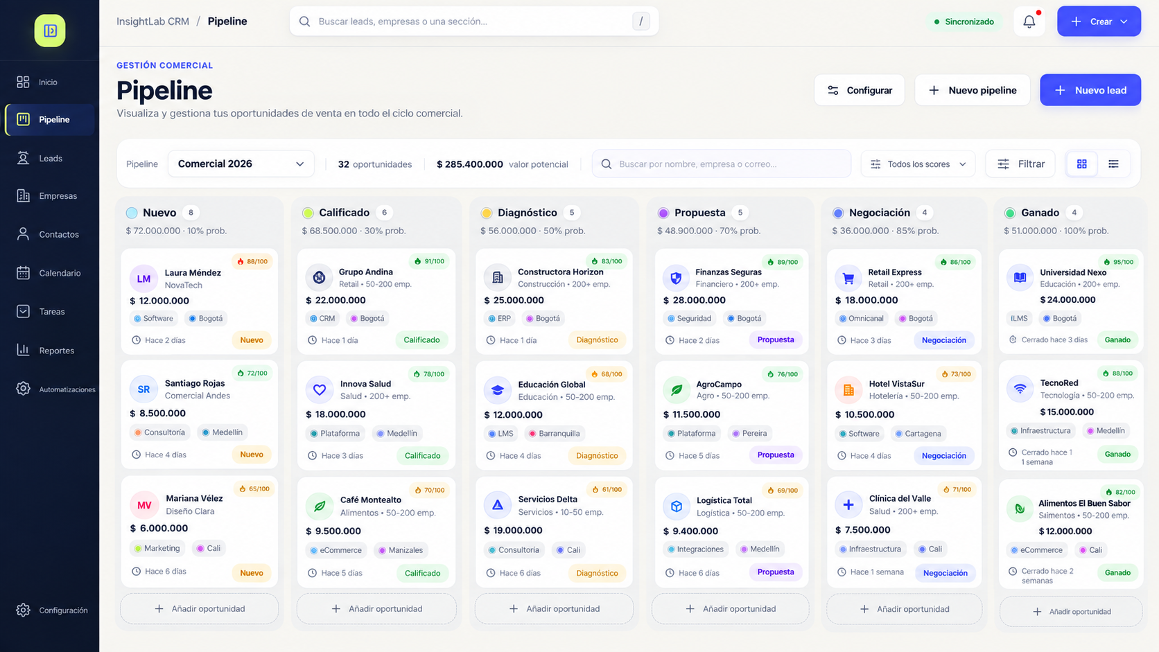 CRM desarrollado por InsightLab
